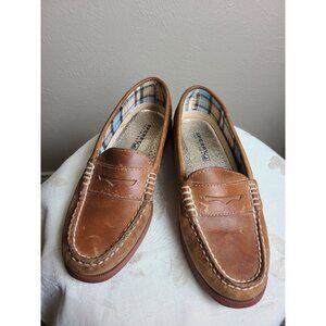 Sperry TopSider Womens Slip On Dress Shoes Loafers Brown Size6M C043 F
